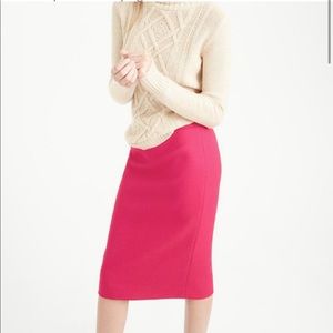 J Crew hot pink wool number 2 pencil skirt